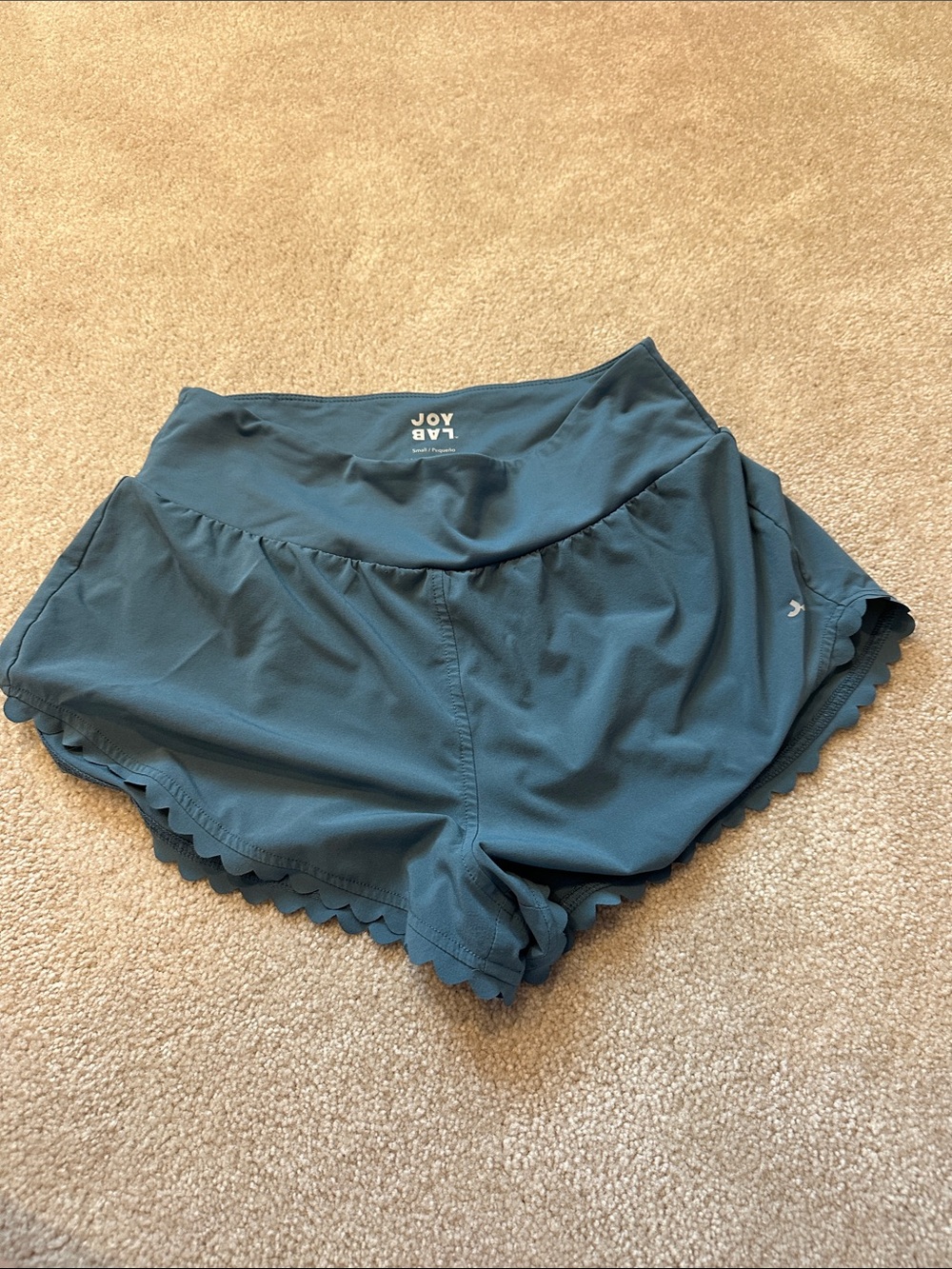 JoyLab Teal Scalloped Waistband Athletic Shorts - Women's